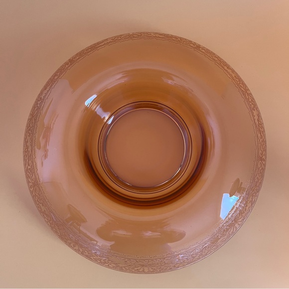 Vintage 1920s Fostoria Console Centerpiece Light Amber Color Decorative Bowl - Picture 4 of 7